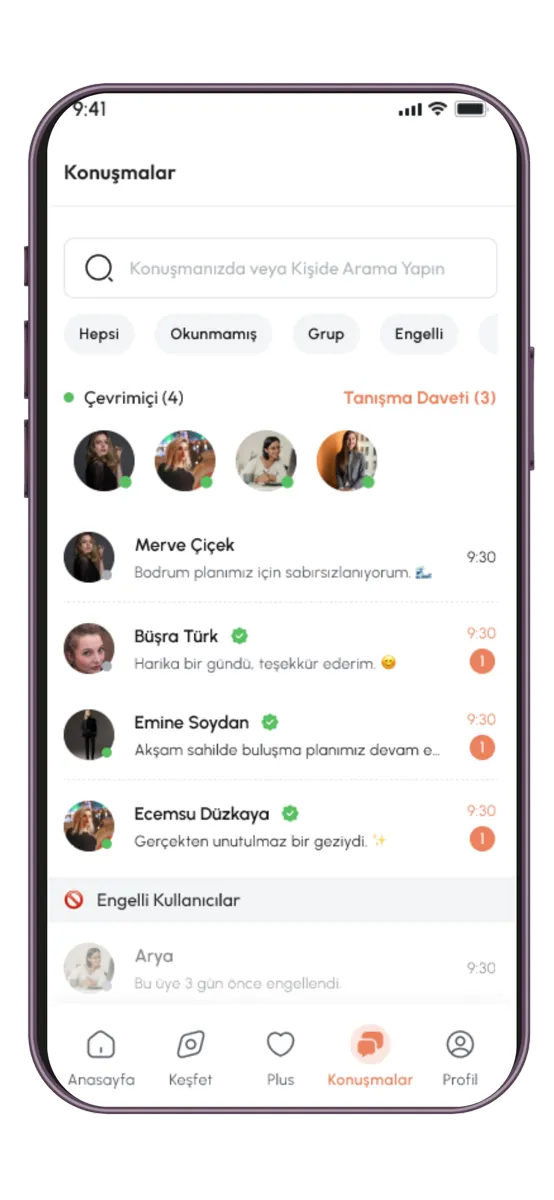 Gezginsel sohbet ekranı
